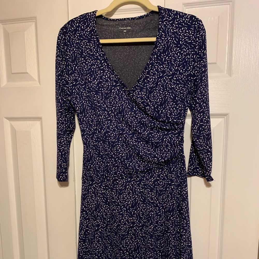 Garnet Hill patterned faux wrap dress